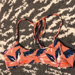 Pink blue and orange bathing suit top